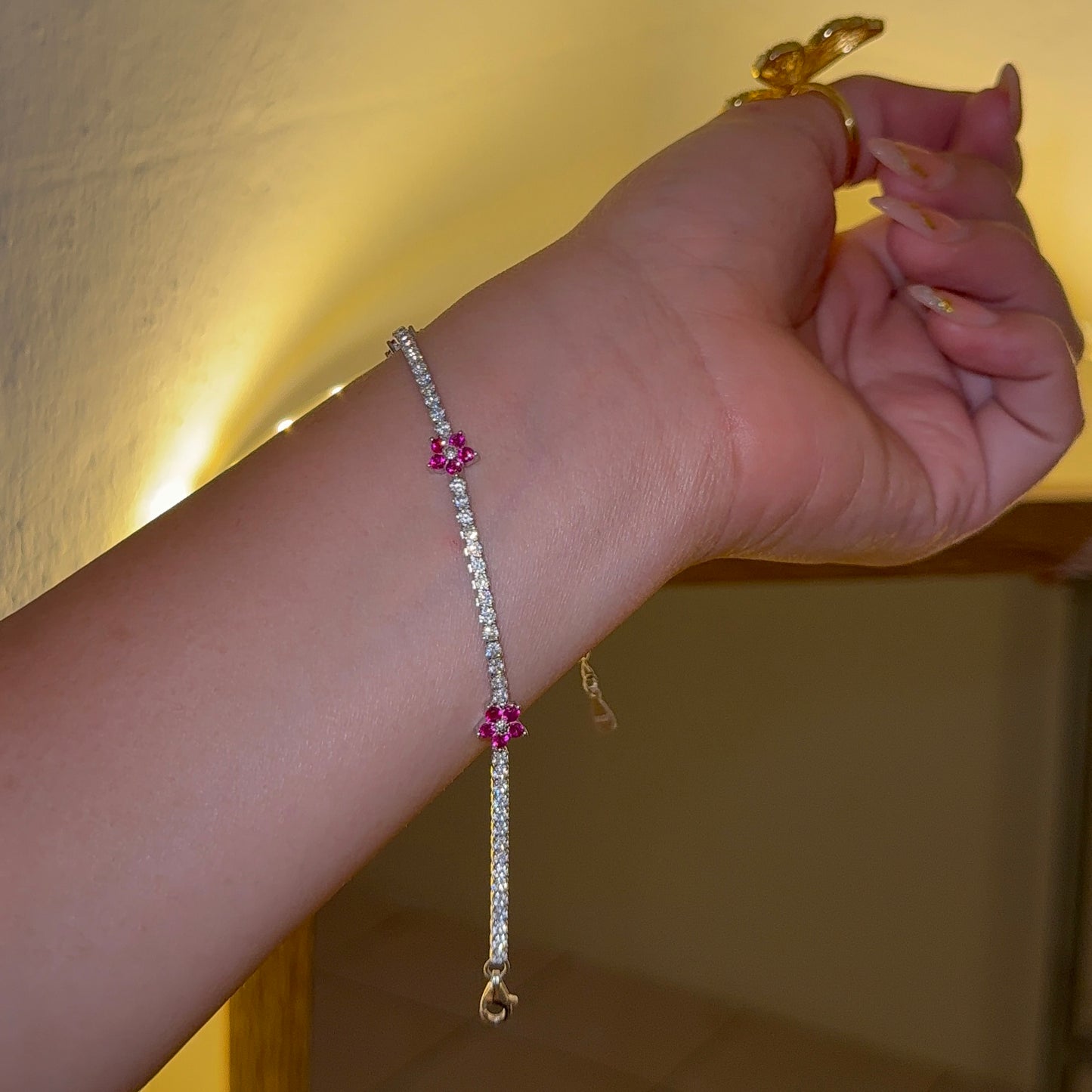 Jasmine Tenis Brazalete | Plata s925