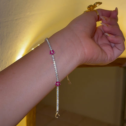 Jasmine Tenis Brazalete | Plata s925